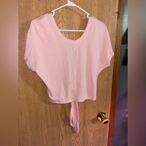 Lululemon pink tie back shirt